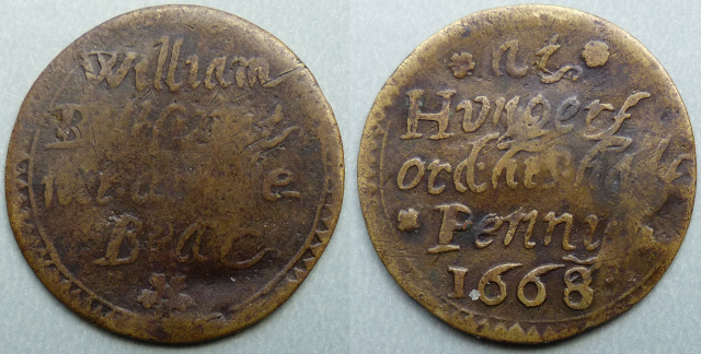 Hungerford, William Bell 1668 halfpenny Hungerford, William Bell 1668 halfpenny